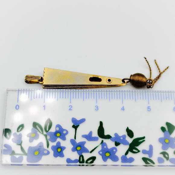 Vintage Asian Fan Antique Reversible Dragon & Swans 1960s Necklace Pendant - Picture 5 of 5